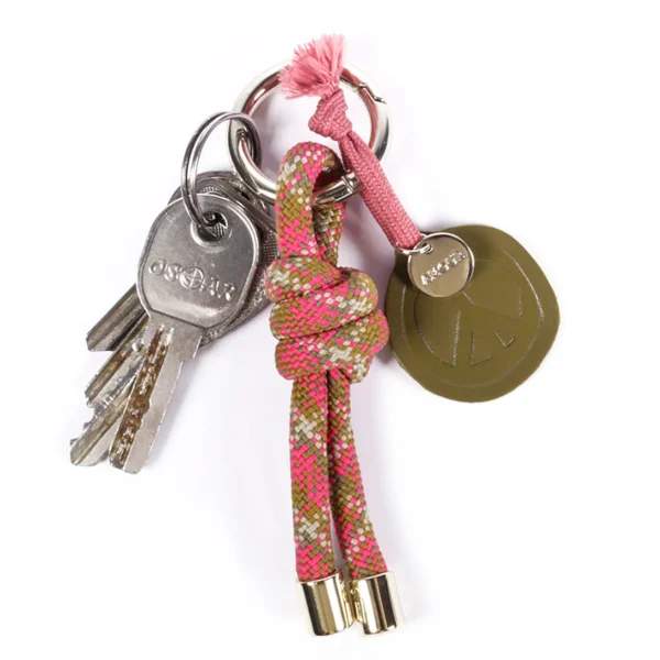 Best Sale Porte-Clefs corde Square Rose Accessoires | Petite Maroquinerie